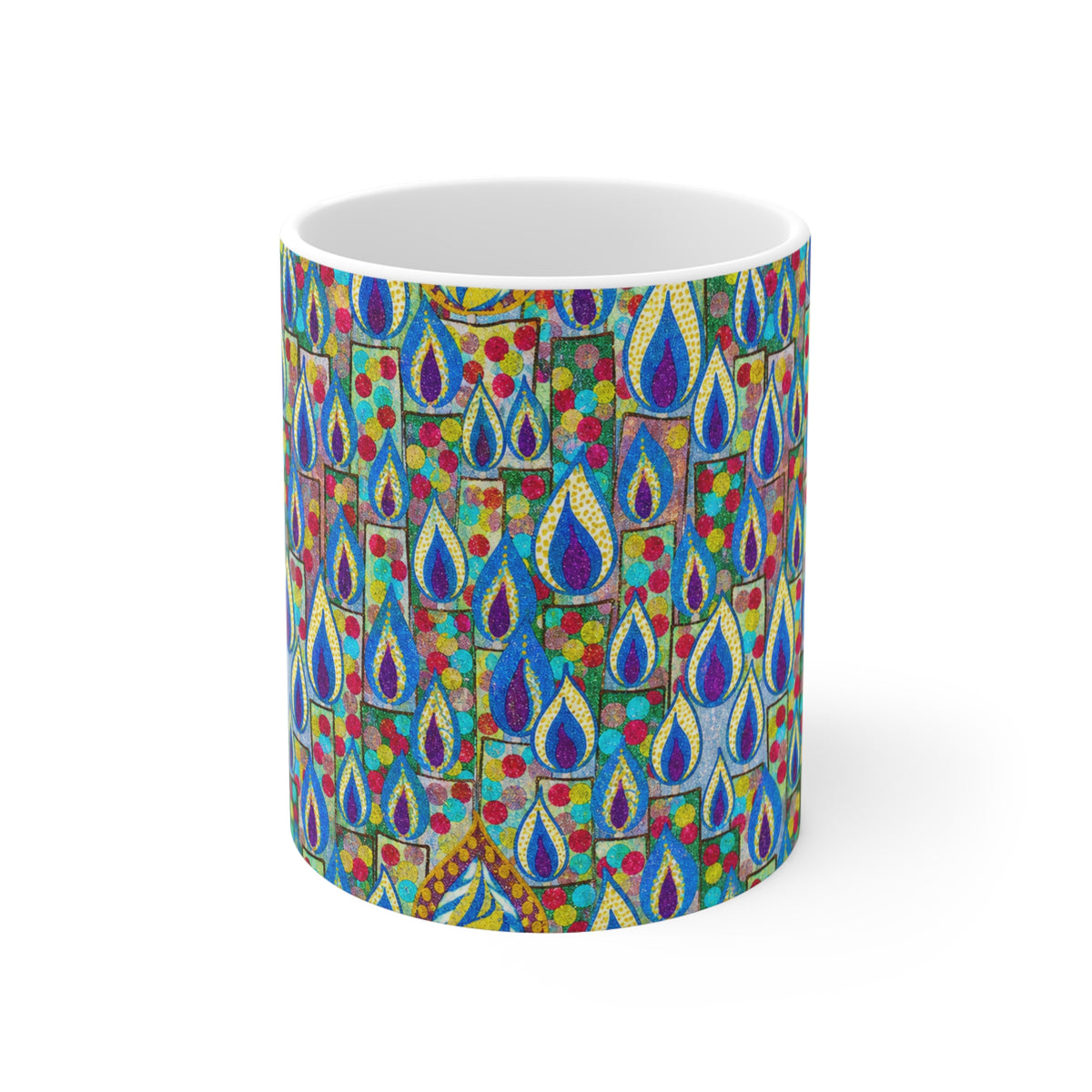 Candles Art Mug 11oz – Colorful Ceramic Drinkware