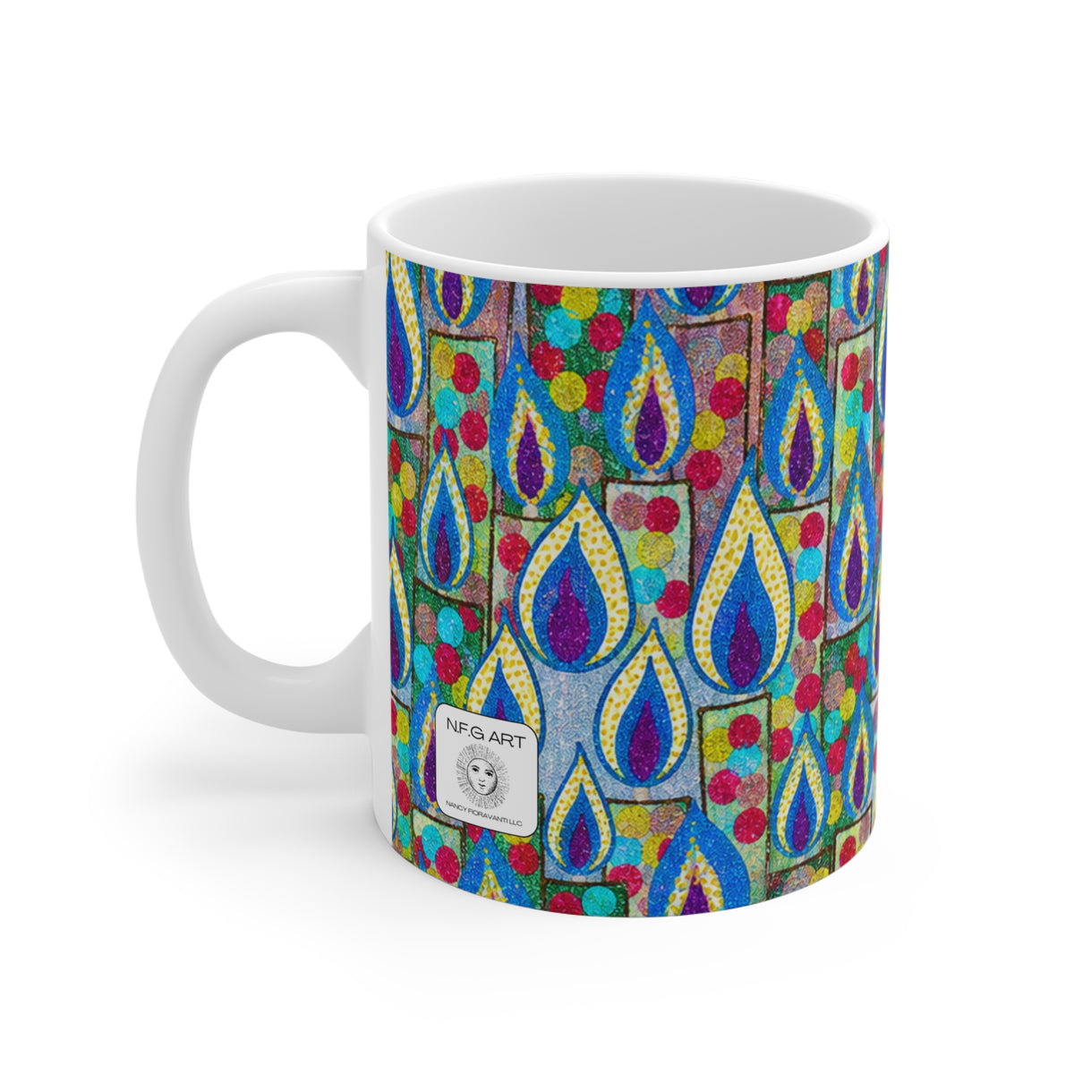 Candles Art Mug 11oz – Colorful Ceramic Drinkware