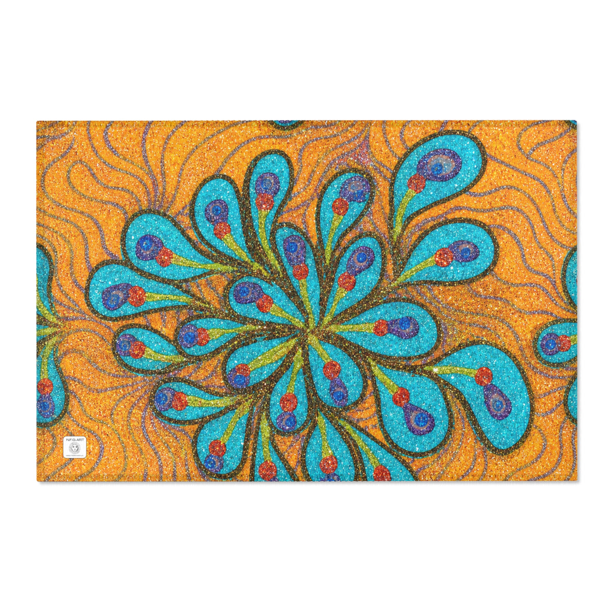 Eruption Art Area Rug 36×24 – Colorful Chenille Accent