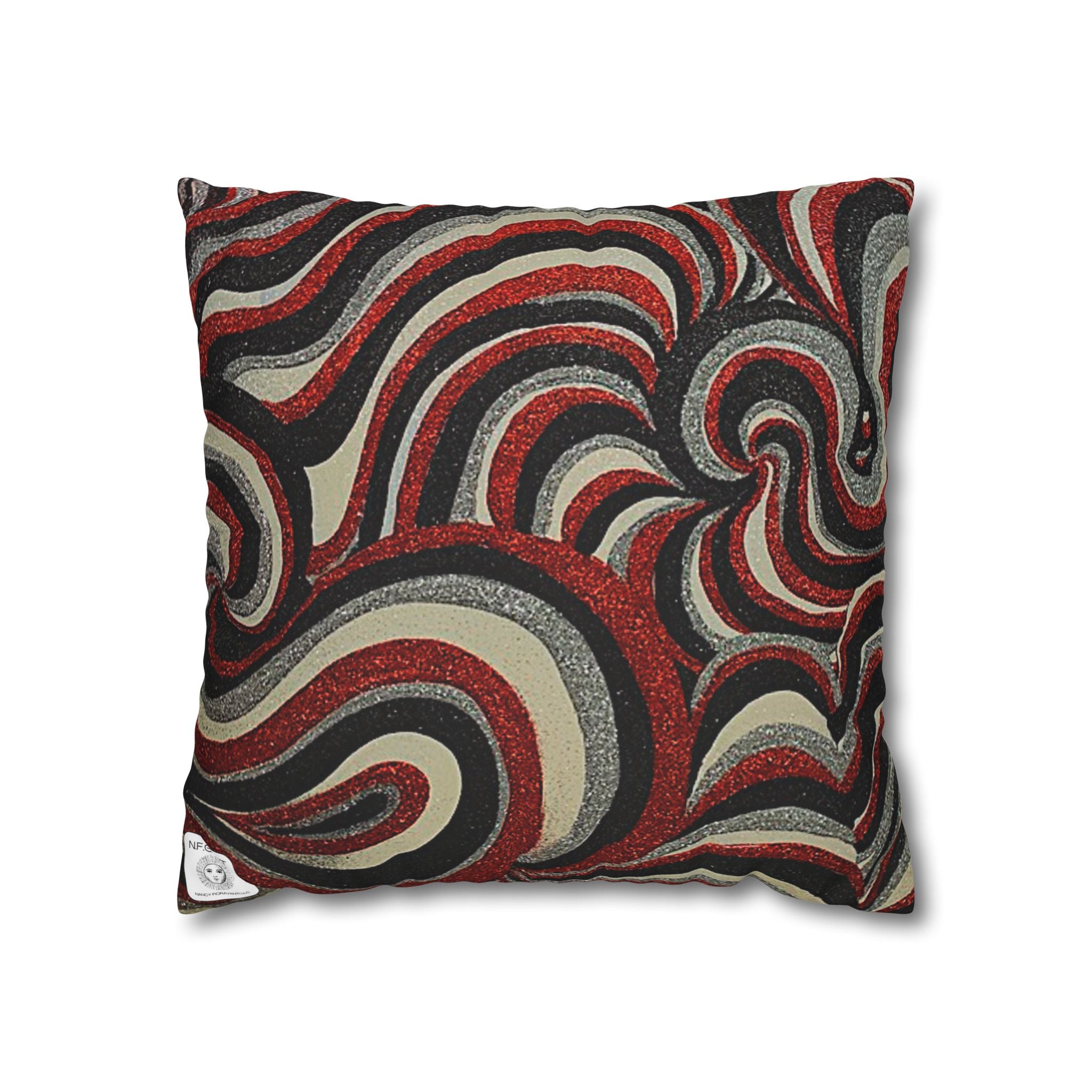 Back Cherry Art Square Pillow Case (Pillow Not Included)