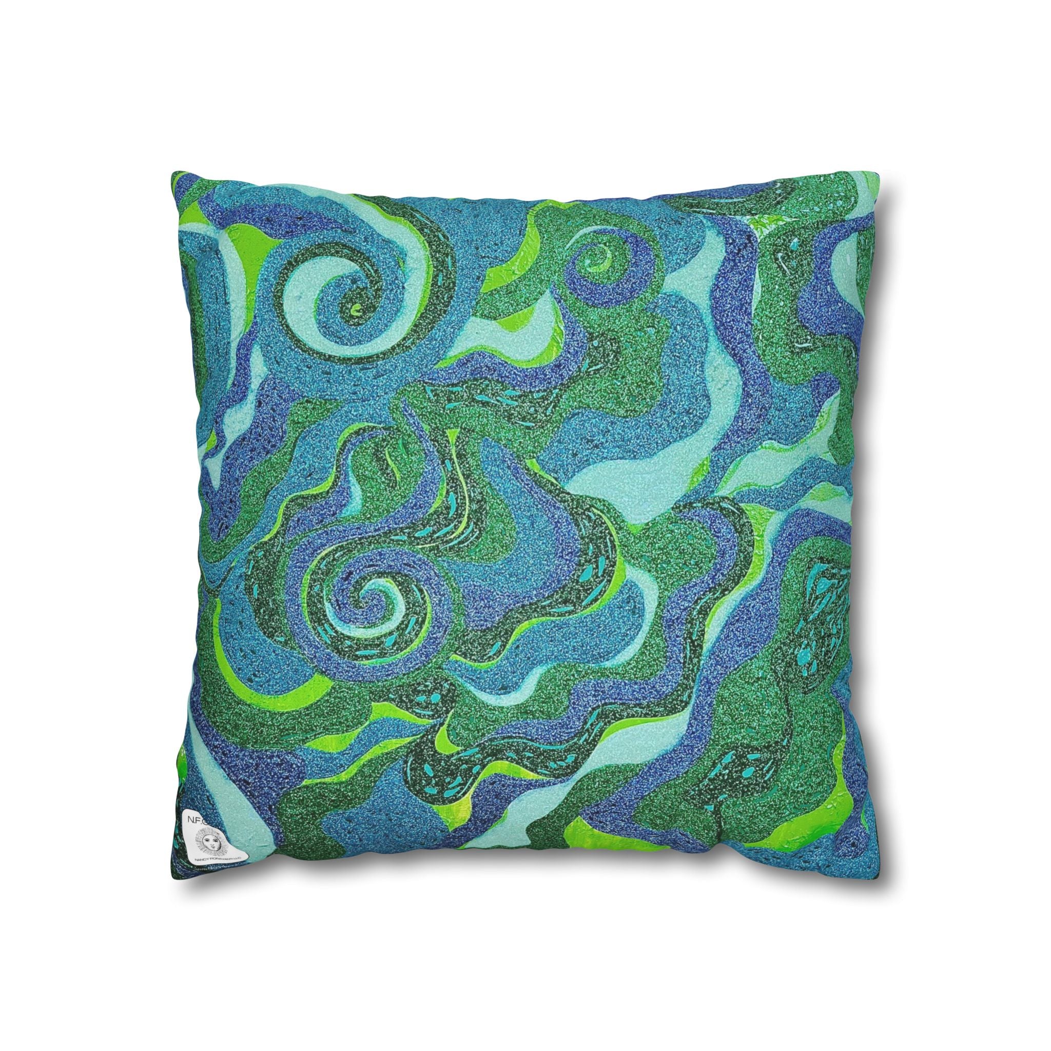 Green Ivy Art Square Pillow Case (Pillow Not Included)