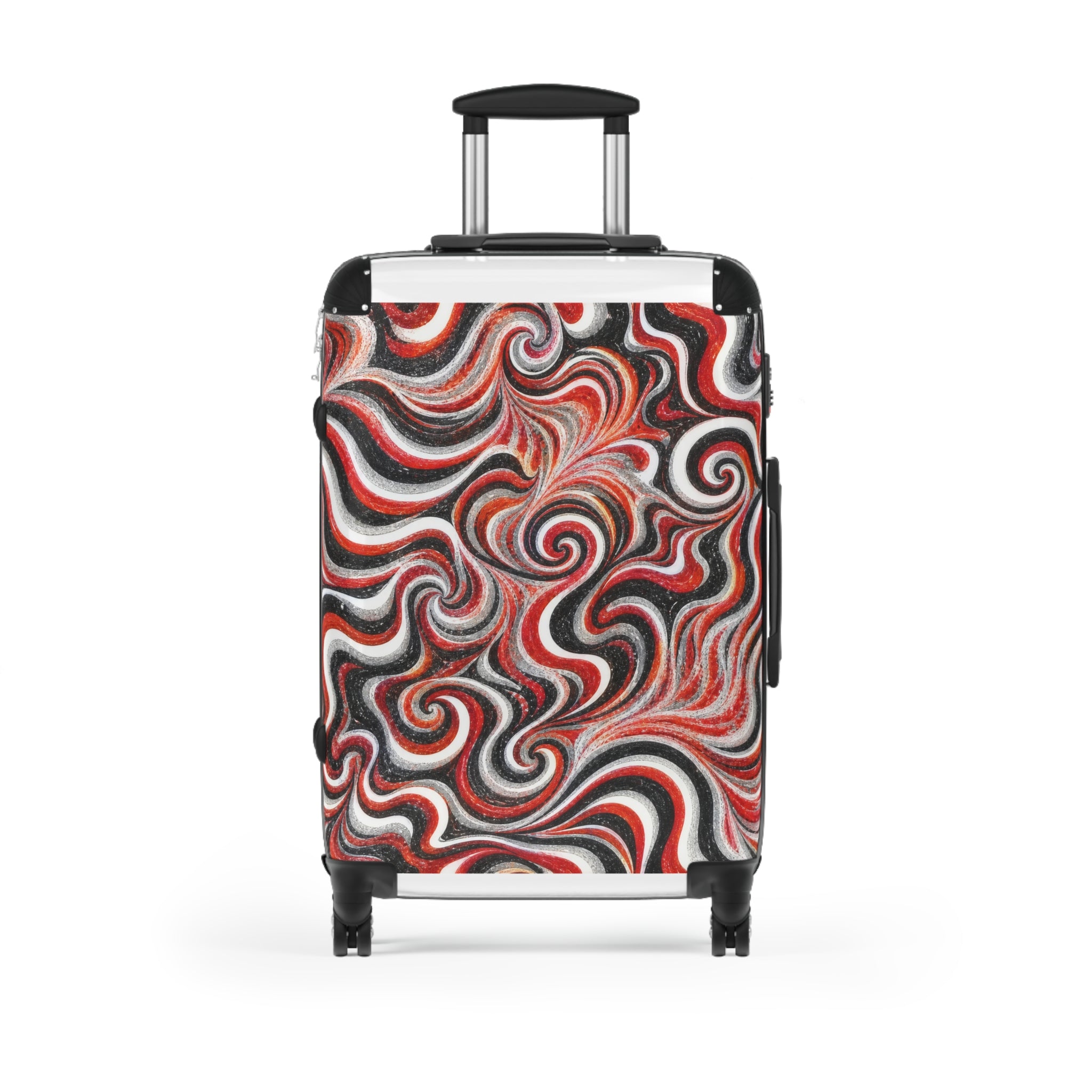 Back Cherry Art Suitcase – Hard-Shell Travel Luggage