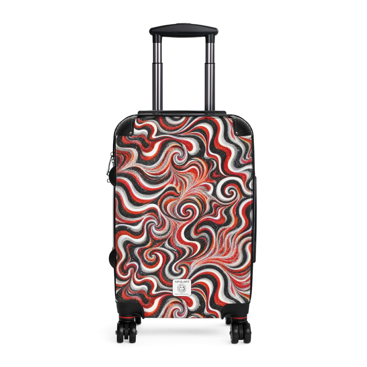 Back Cherry Art Suitcase – Hard-Shell Travel Luggage