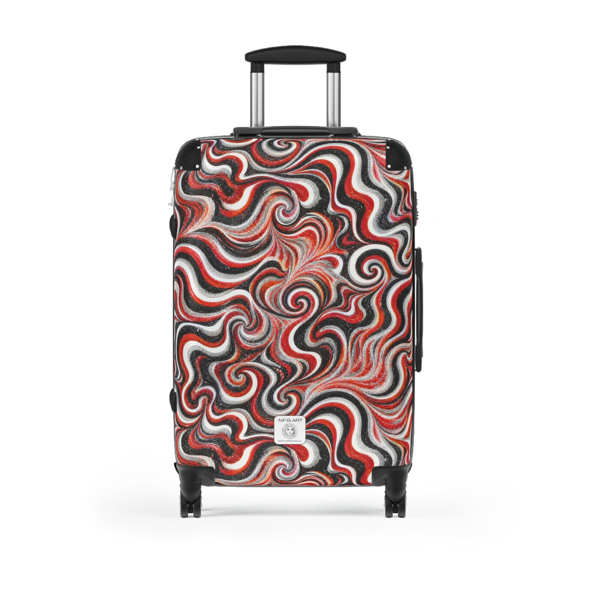 Back Cherry Art Suitcase – Hard-Shell Travel Luggage