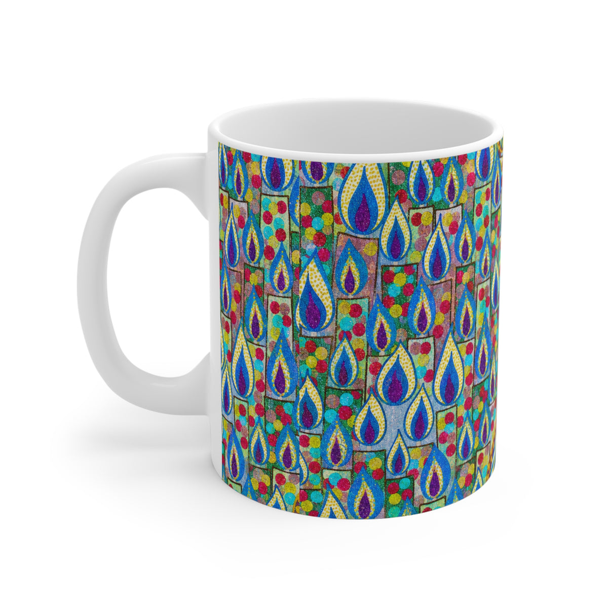 Candles Art Mug 11oz – Colorful Ceramic Drinkware