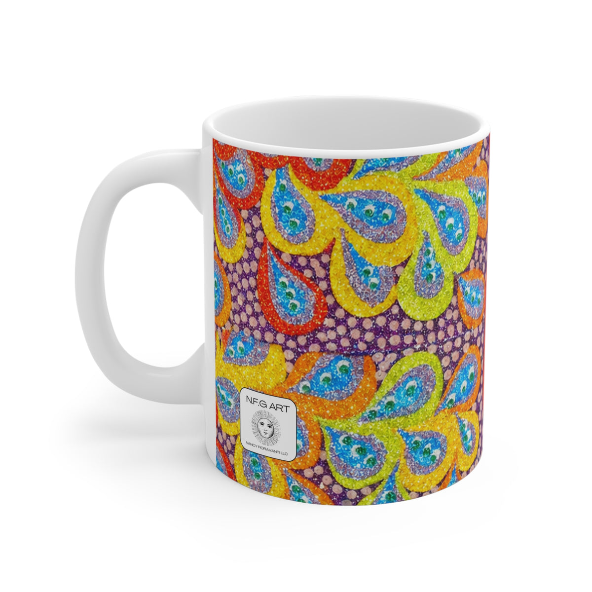 Drops Art Mug 11oz – Colorful Ceramic Drinkware