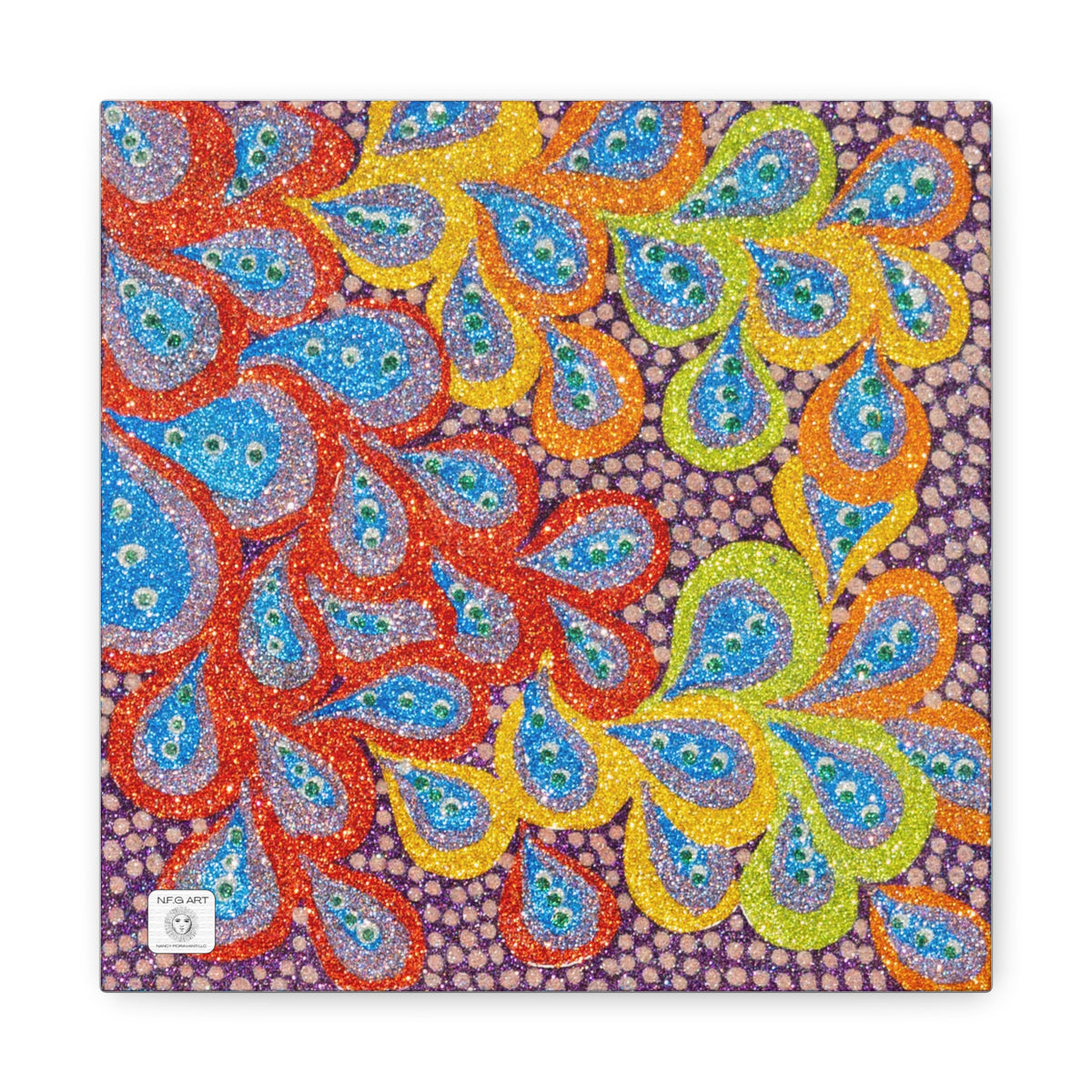 Drops Original Art Canvas – Square Stretched Wall Print