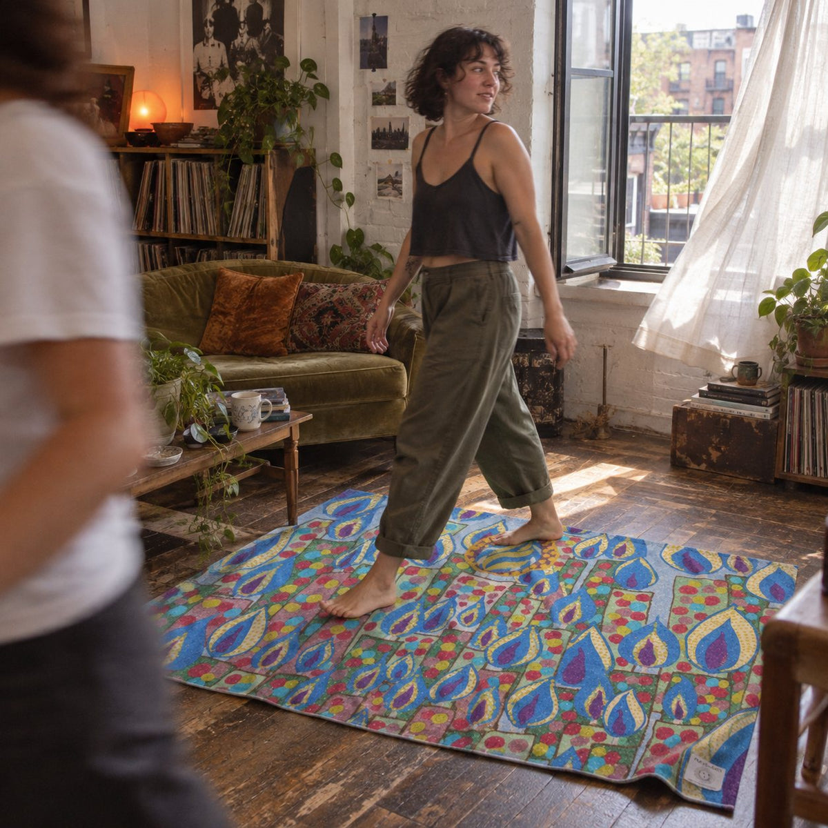 Candles Art Area Rug 24×36 – Colorful Chenille Accent
