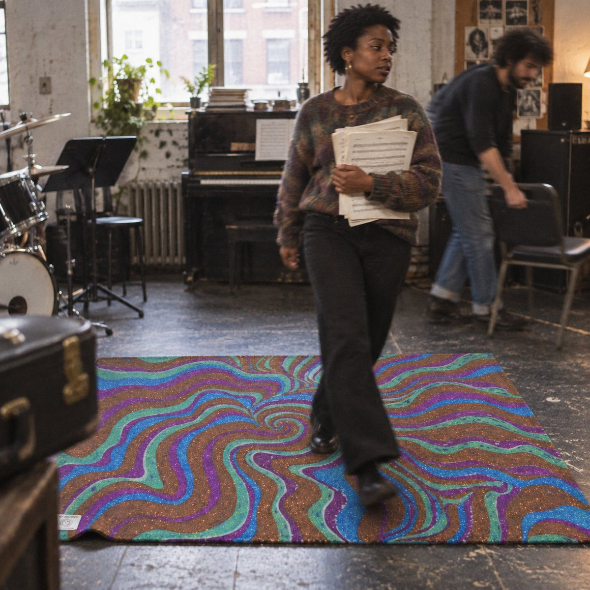 Focus Art Area Rug 36×24 – Colorful Chenille Accent