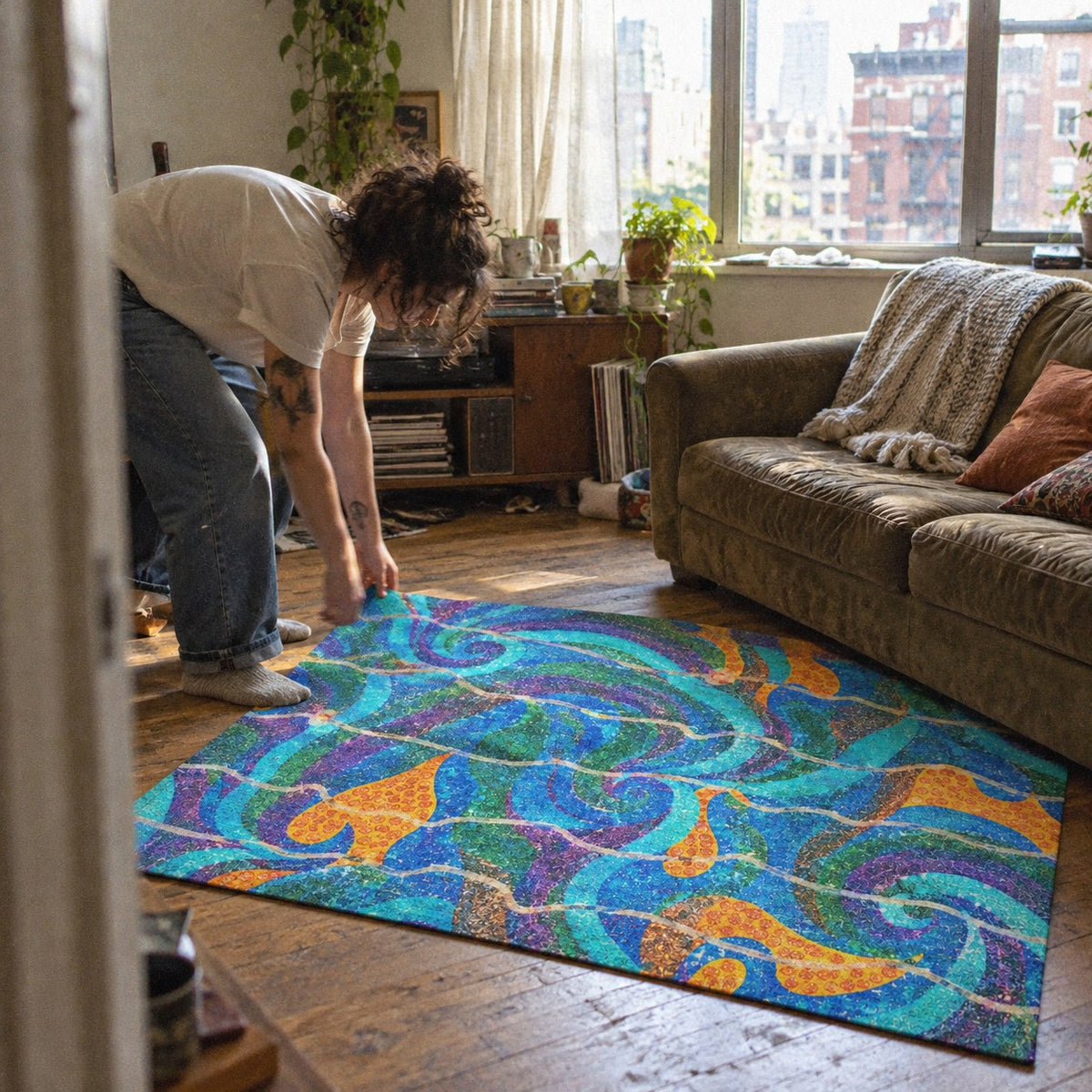 More Over Art Area Rug 36x24 – Colorful Chenille Accent