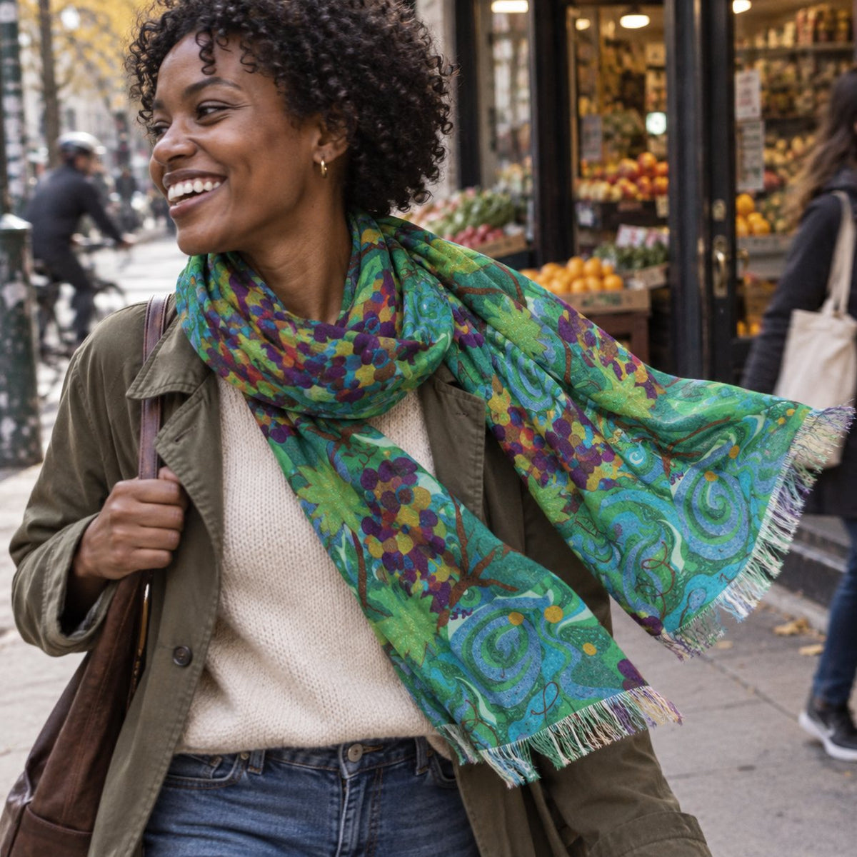 The Vine Art Light Scarf 27x71 – Lightweight Statement Wrap