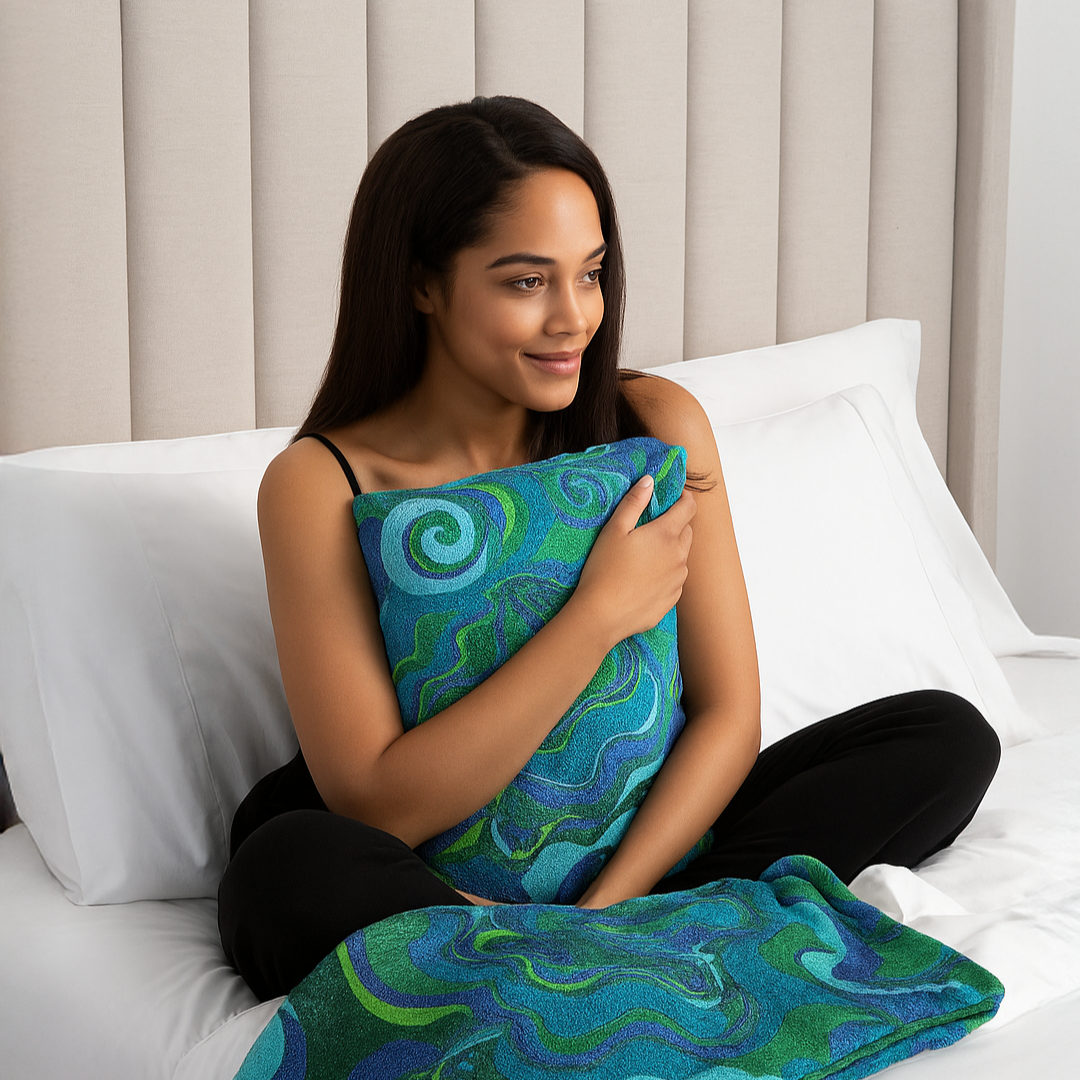 Green Ivy Art Square Pillow Case (Pillow Not Included)